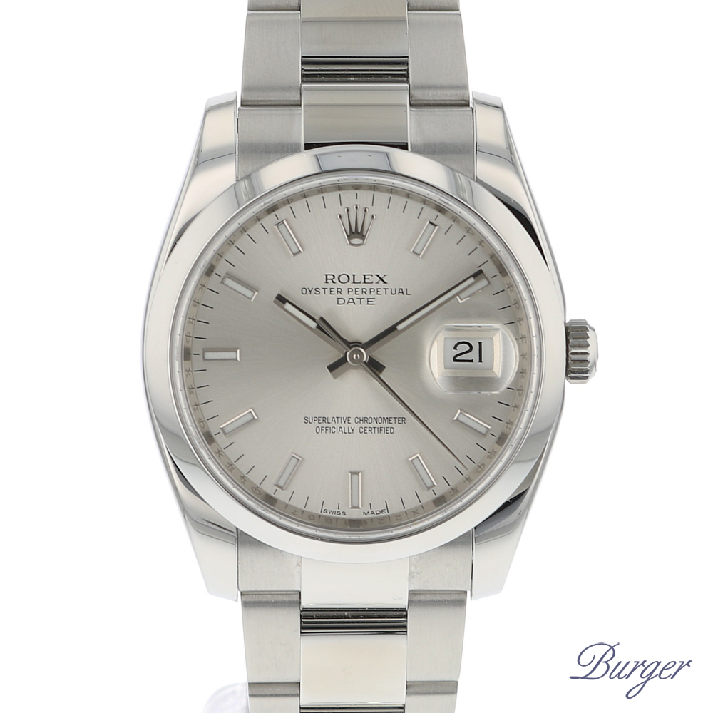 Oyster Perpetual Date 34 Silver - Rolex - Verkochte horloges - Juwelier  Burger
