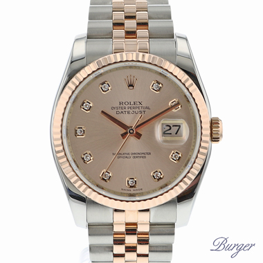 Rolex - Datejust 36 Rolesor Everose Fluted Pink Diamonds
