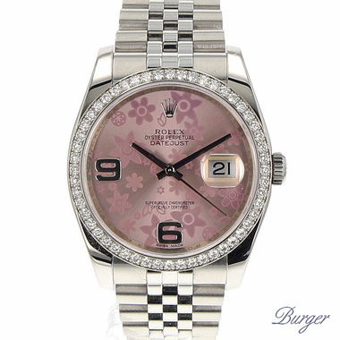 Rolex - Datejust 36 Factory set Diamond Bezel / Jubilee / Pink Floral