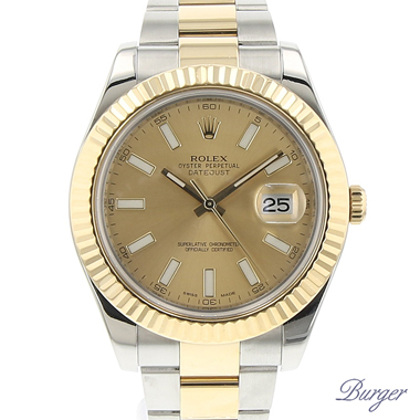 Rolex - Datejust II Rolesor Champagne Fluted