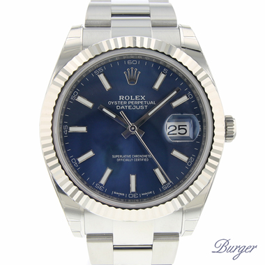 Rolex - Datejust 41 Steel Fluted Oyster Blue Dial NEW!