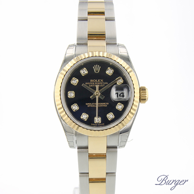 Rolex - Datejust 26 Steel Gold Fluted Diamond Dial NEW !