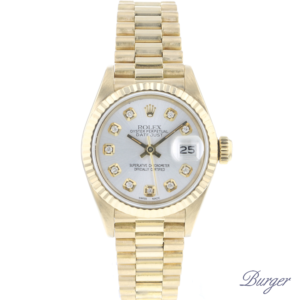 rolex datejust lady 26 yellow gold president