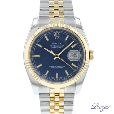 Rolex - Datejust 36 Steel Gold / Fluted / Jubilee Blue Dial