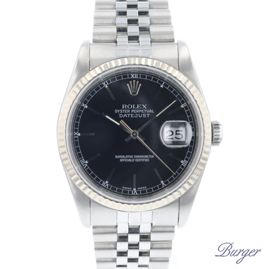 Rolex - Datejust 36 Fluted jubilee Black Dial