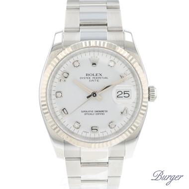 Rolex - Oyster Perpetual Date 34 Fluted With Diamonds