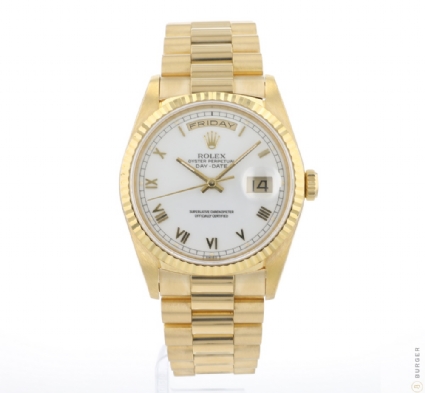 rolex day date gold white dial