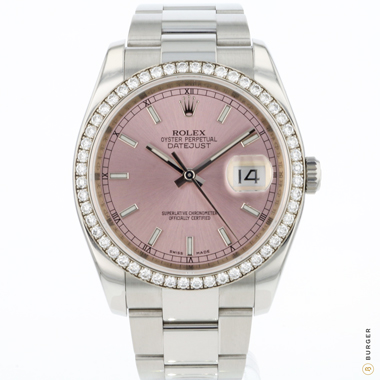 Rolex - Datejust 36 Factory set Diamond Bezel Pink Dial