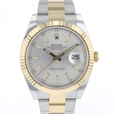 Rolex - Datejust 41 Gold/Steel Fluted Silver Dial NEW