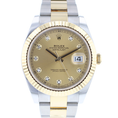 Rolex - Datejust 41 Gold/Steel Fluted Diamond Dial NEW!