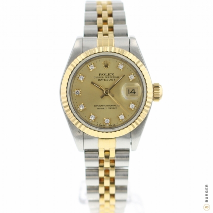 Datejust 26 Gold/Steel Jubilee Diamonds - Rolex - Sold watches ...