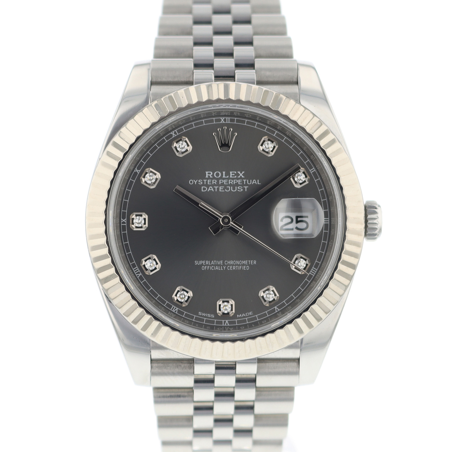 datejust 41 rhodium diamond