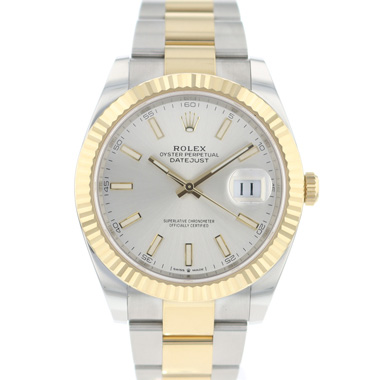 Rolex - Datejust 41 Gold/Steel Fluted Silver Dial NEW