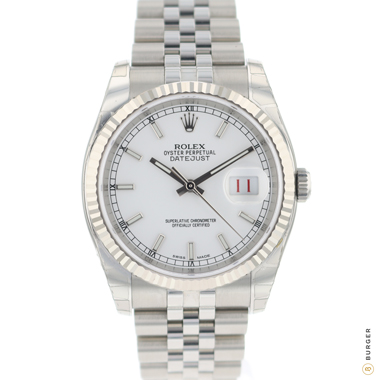 Rolex - Datejust 36 Fluted Jubilee White Dial NEW