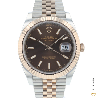 Rolex - Datejust 41 Steel / Everose Gold Fluted Jubilee Chocolate Dial  NEW!