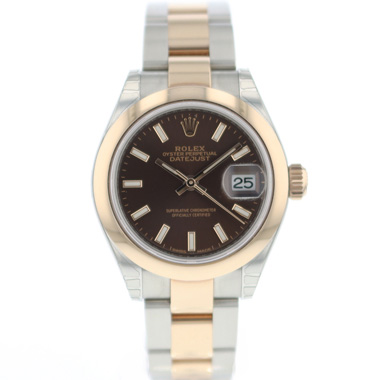 Rolex - Datejust Lady 28 Steel Everose Gold Choco Dial NEW