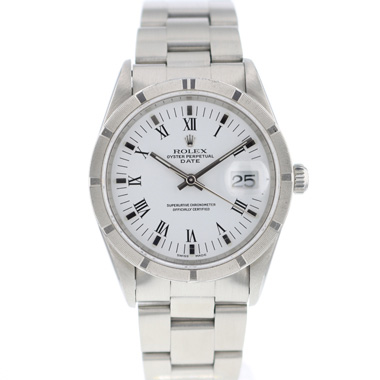 Rolex - Oyster Perpetual Date 34 White Roman Dial