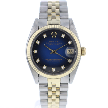 Rolex - Datejust 31 Midsize Gold/Steel Jubilee Diamond blue Vignette Dial