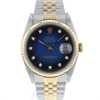 Rolex - Datejust 36 Steel/Gold jubilee Blue Vignette Diamond Dial