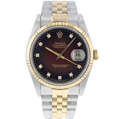 Rolex - Datejust 36 Steel/Gold jubilee Dark Brown Diamond Dial