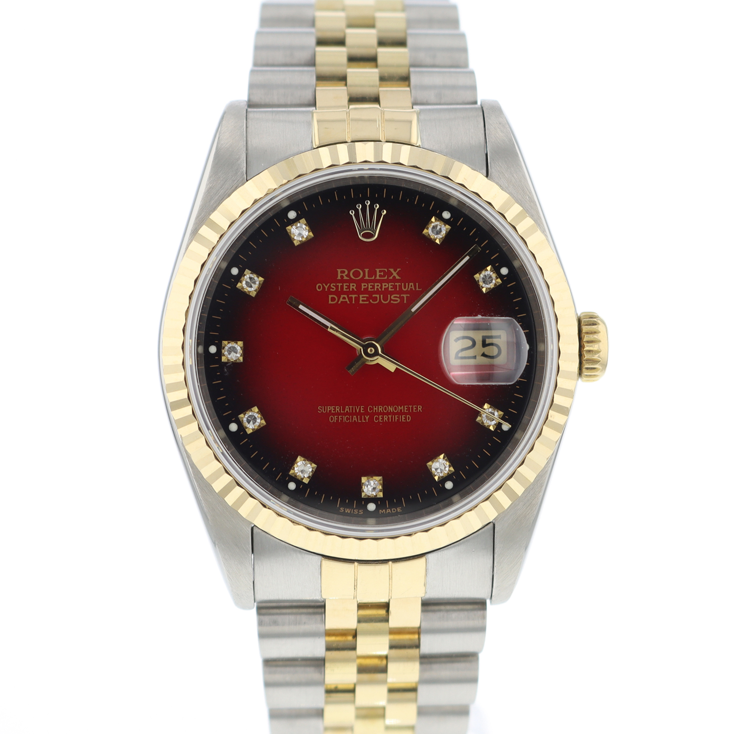 rolex datejust red dial