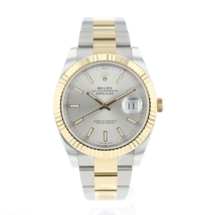 datejust 41 gold and silver
