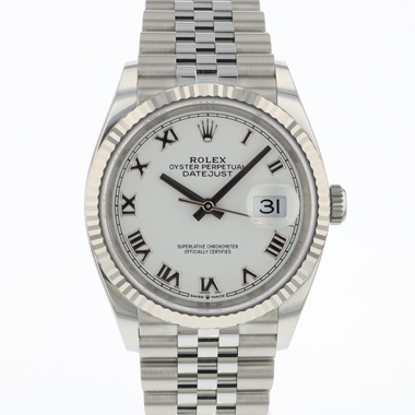 Rolex - Datejust 36 Jubilee/Fluted White Dial 126234 NEW