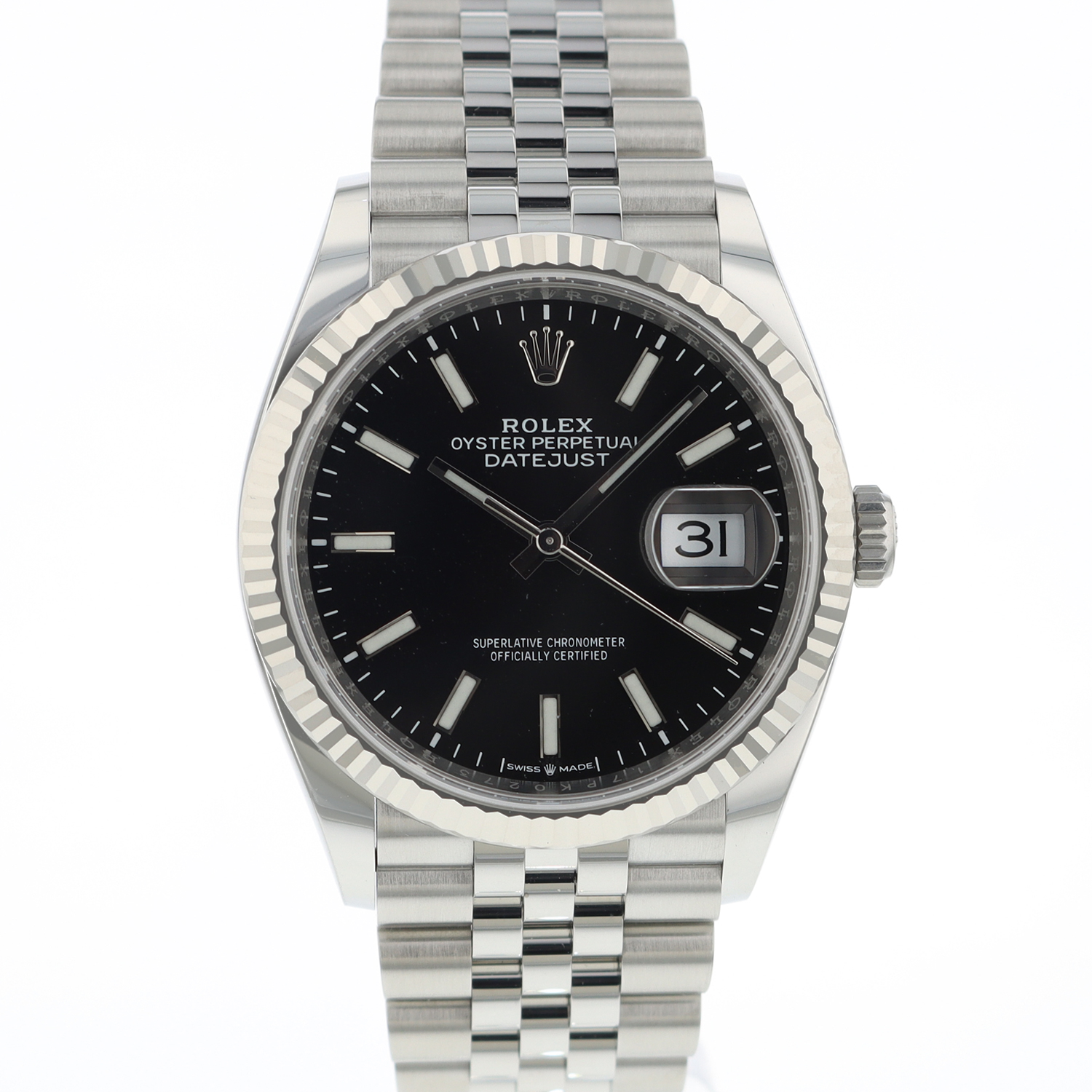 rolex datejust 36 black dial jubilee
