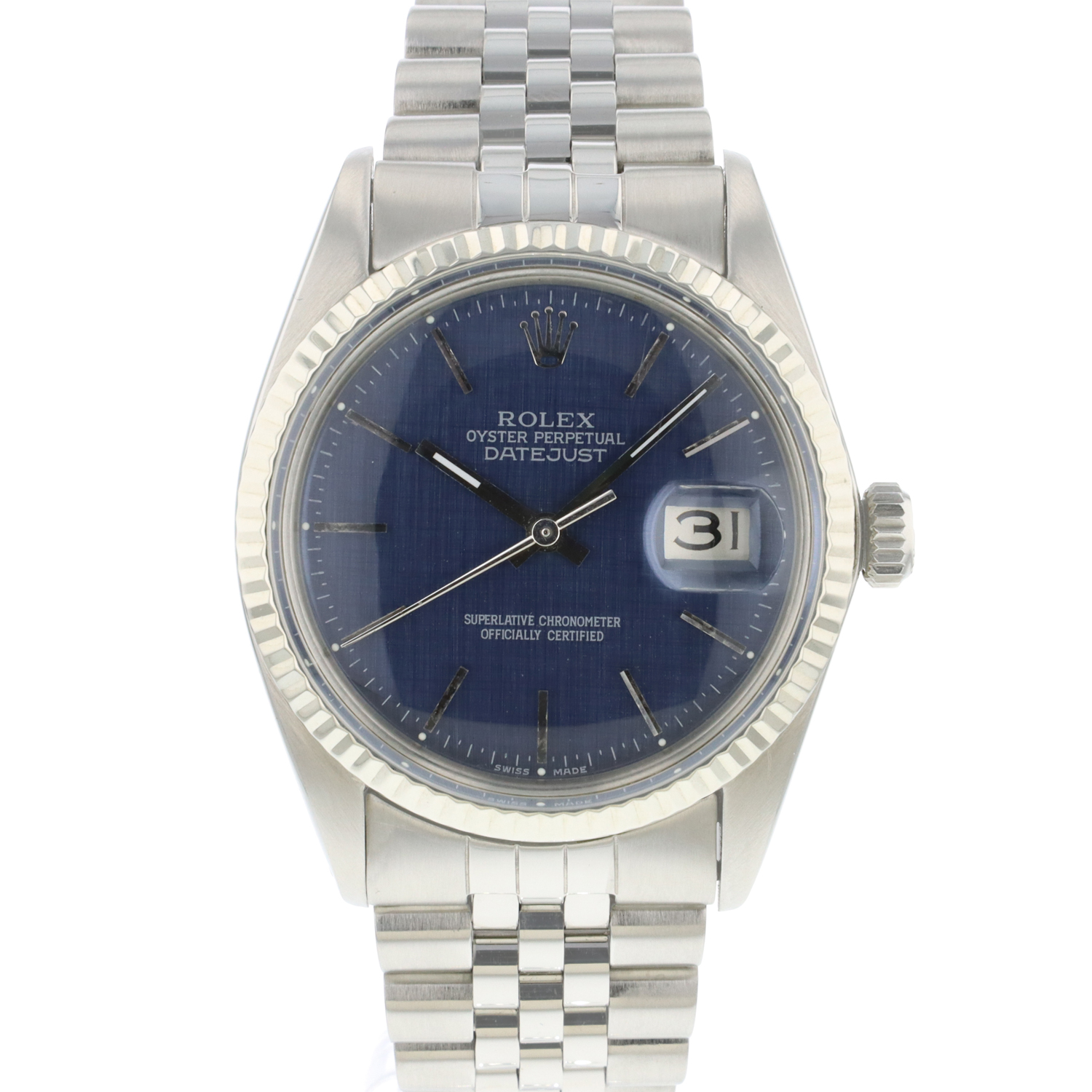 rolex datejust blue linen dial