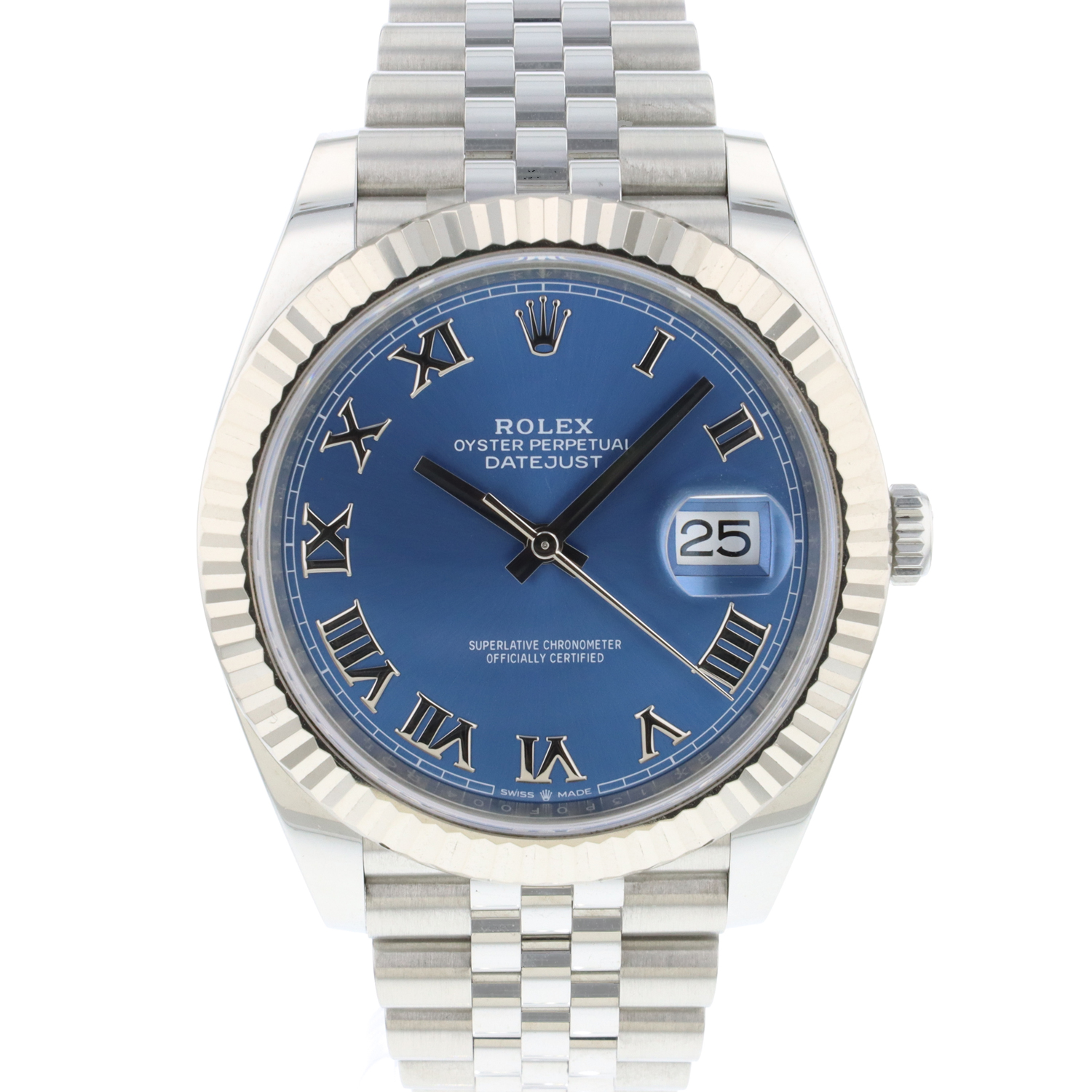 rolex datejust blue dial jubilee