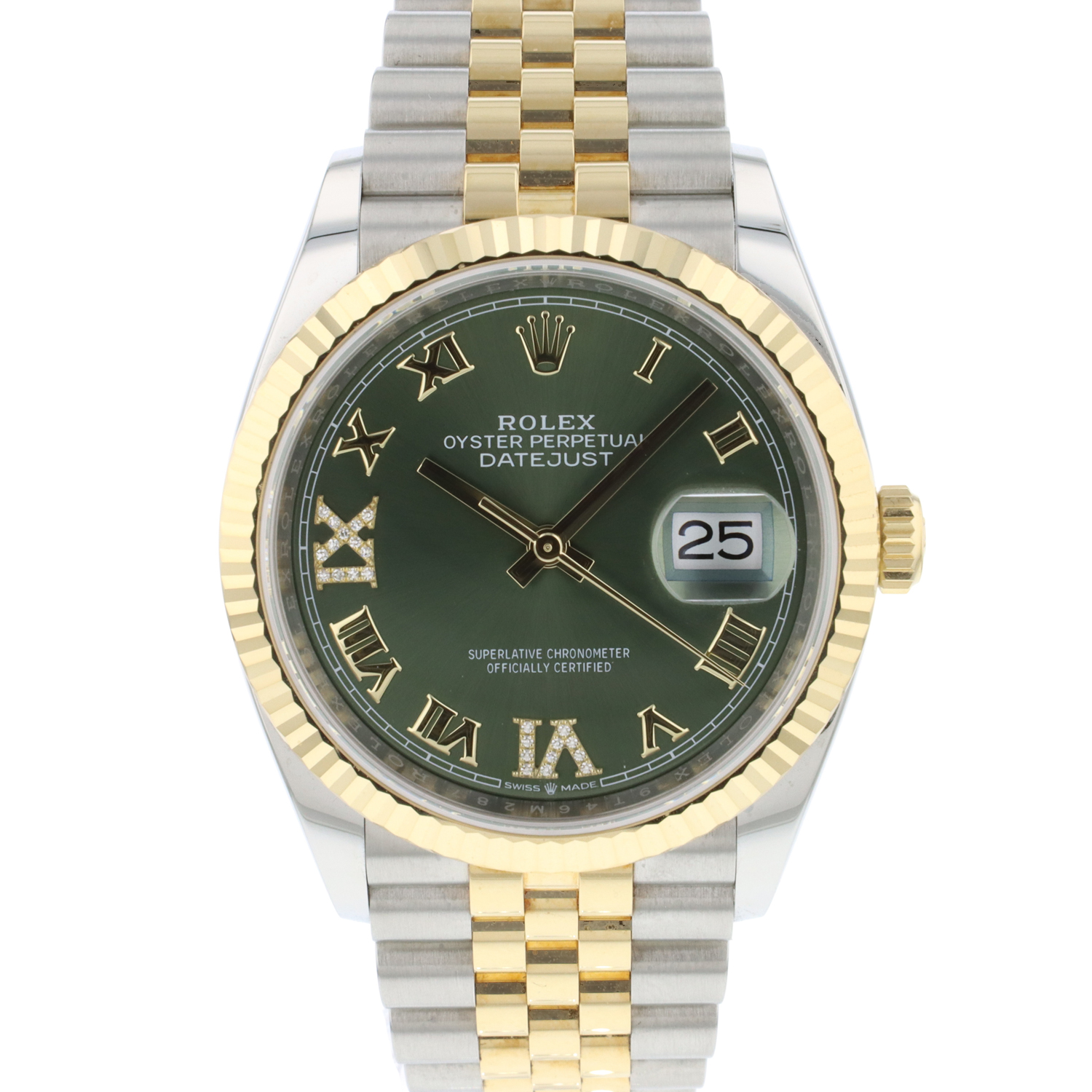rolex datejust 36 green