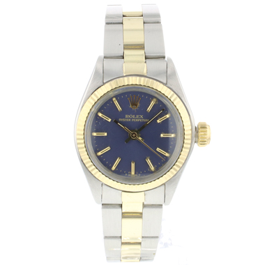 Rolex - Oyster Perpetual 26 Lady Steel Gold Blue Dial