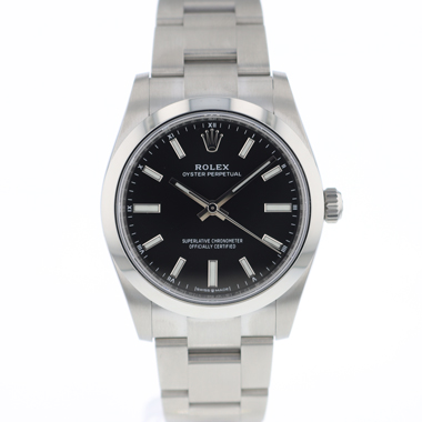 Rolex - Oyster Perpetual 34 Bright Black Dial NEW