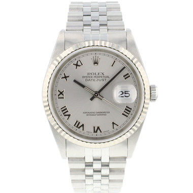 Rolex - Datejust 36 Fluted Jubilee Silver Roman Dial