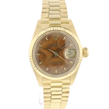 Rolex - Datejust Lady 26 Yellow Gold President Wooden Dial
