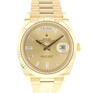 Rolex - Day-Date 40 Yellow Gold Baguette Diamond Dial