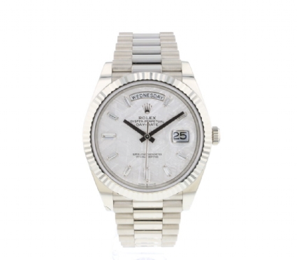 rolex day date 40 silver dial