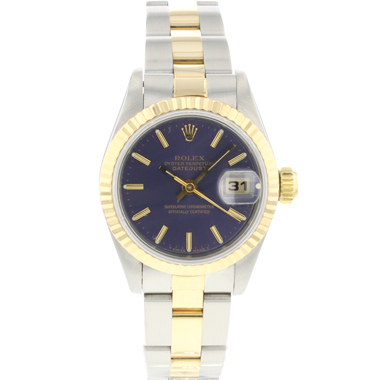 Rolex - Datejust 26 Gold Steel Fluted Blue Dial