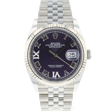 Rolex - Datejust 36 Fluted Jubilee Purple Diamond  Dial NEW