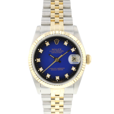 Rolex - Datejust 31 Midsize Gold/Steel Jubilee Fluted Blue Diamond Vignette Dial