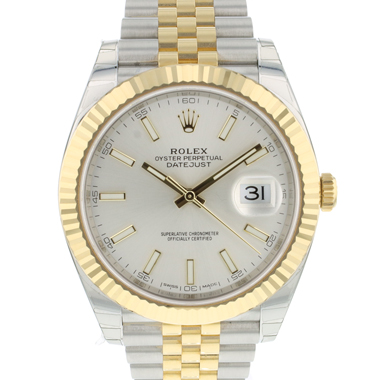 Rolex - Datejust 41 Gold/Steel Fluted Jubilee Silver Dial NEW IN STICKERS