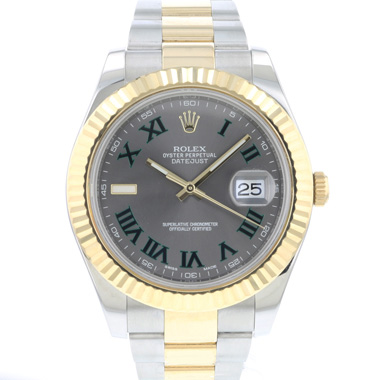 Rolex - Datejust II Gold/Steel Fluted Wimbledon Dial