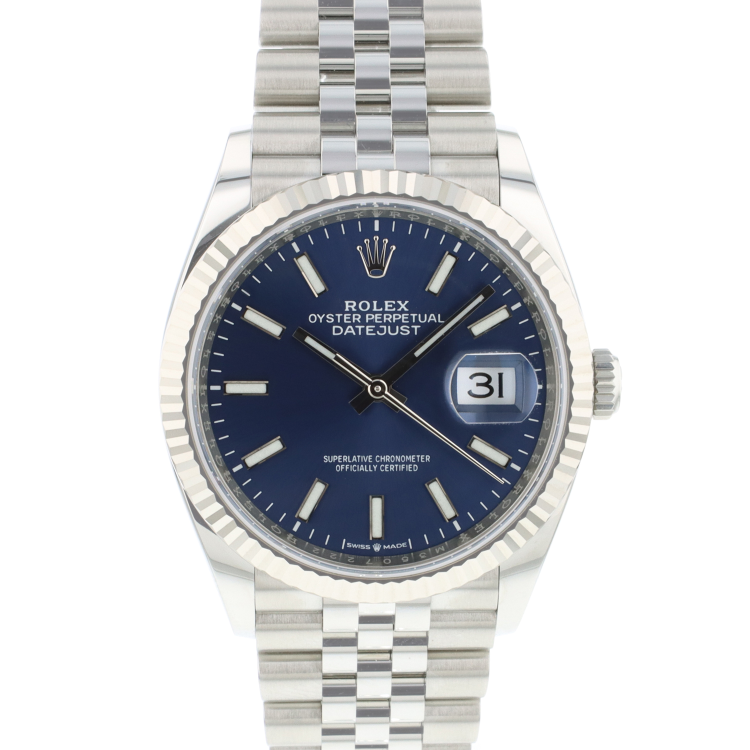 rolex jubilee blue dial