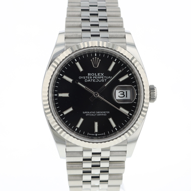 Rolex - Datejust 36 Fluted Jubilee Black Dial NEW
