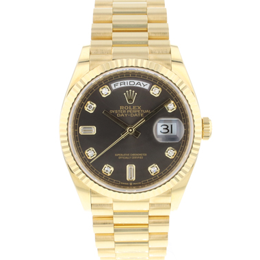 Rolex - Day-Date 36 Yellow Gold Grey Diamond Dial
