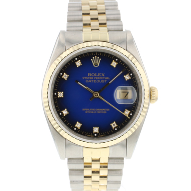 Rolex - Datejust 36 Steel Gold Jubilee Fluted Blue Vignette Diamond Dial