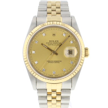 Rolex - Datejust 36 Steel Gold Jubilee Fluted Champagne Diamond Dial