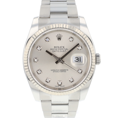 Rolex - Datejust 36 Fluted Silver Diamond Dial