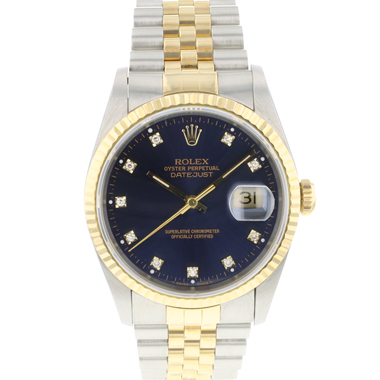 Rolex - Datejust 36 Steel Gold Jubilee Fluted Blue Diamond Dial