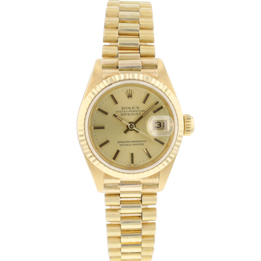 Rolex - Datejust Lady 26 Yellow Gold President Champagne Dial